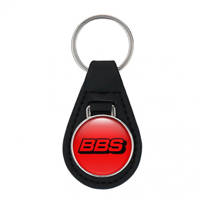 BBS Key Fob Leather Red Black Logo