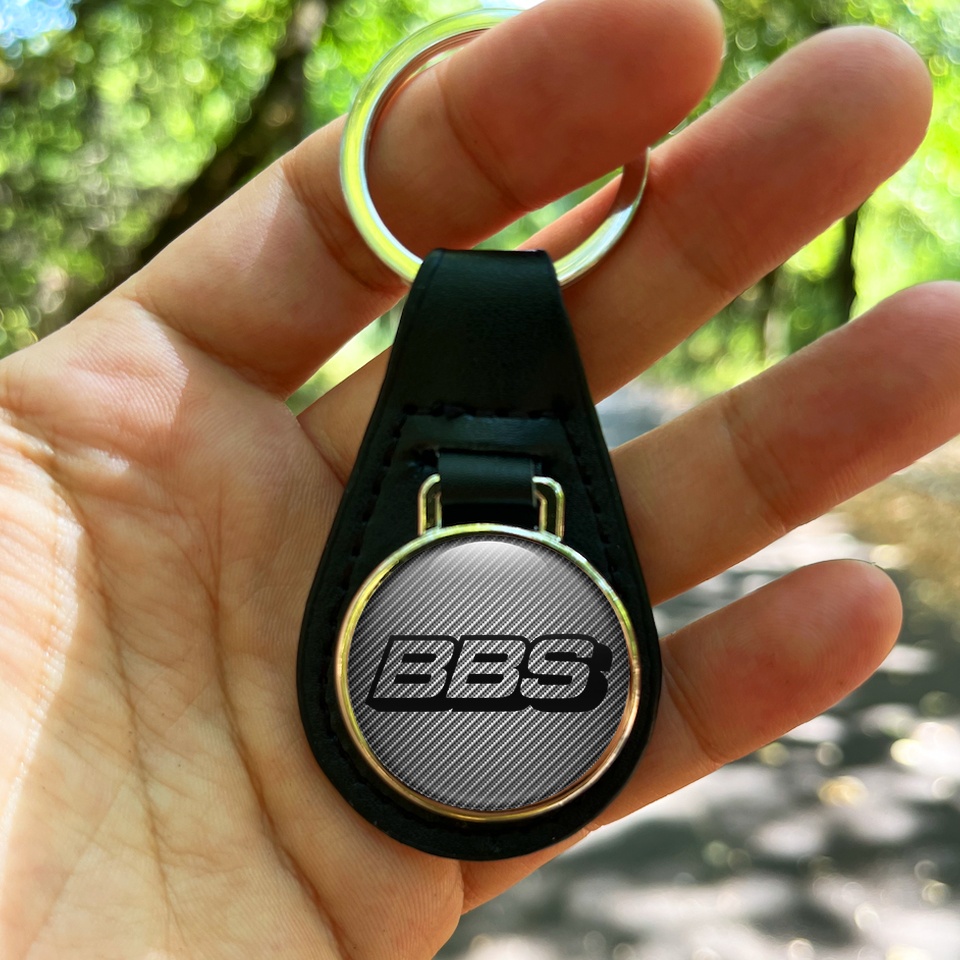 BBS Leather Keychain Carbon Black Logo | Keychains | Accessories | X ...
