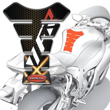 Honda Tank Protector Orange Crossed Lights Design VFR Logo 