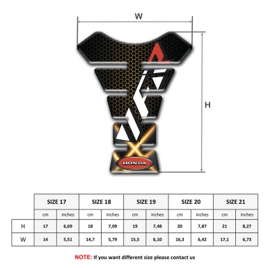 Honda Tank Protector Orange Crossed Lights Design VFR Logo 