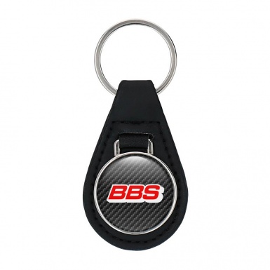 BBS Keychain Leather Carbon Red Logo