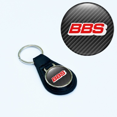 BBS Keychain Leather Carbon Red Logo