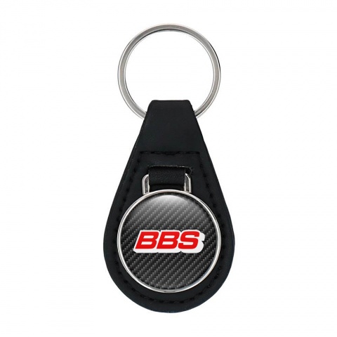 BBS Keychain Leather Carbon Red Logo
