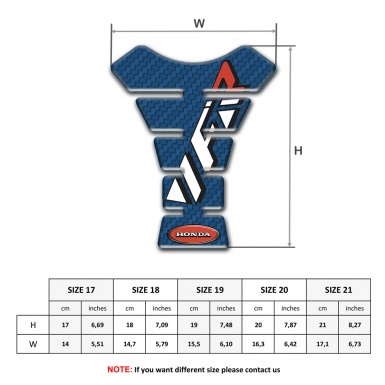 Honda Tank Pad Protector Navy Blue Carbon Base VFR Logo 