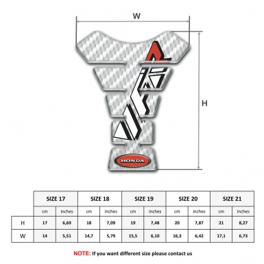 Honda Tank Pad Motorbike White Carbon Base VFR Logo 