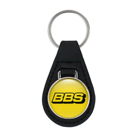 BBS Leather Key Fob Yellow Black Logo