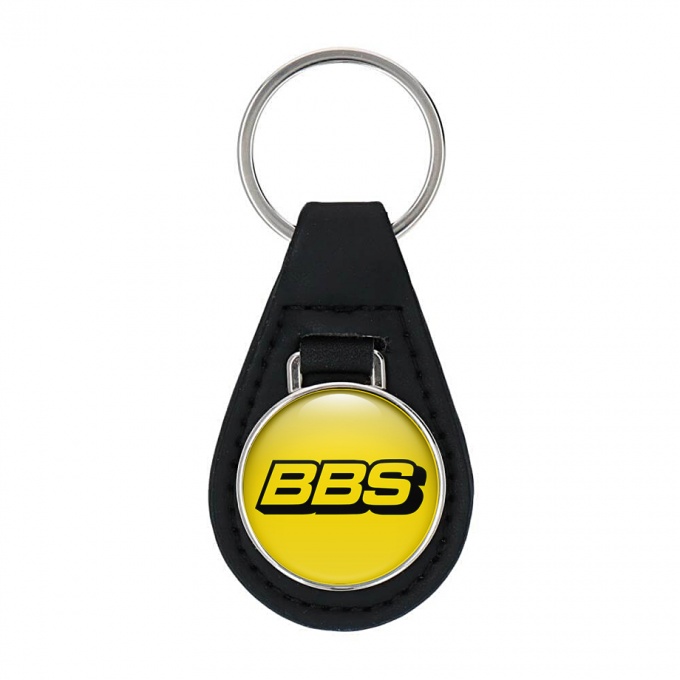 BBS Leather Key Fob Yellow Black Logo