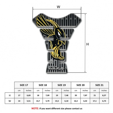 Honda Tank Guard Pads Grey Base elements and Hornet Logo 