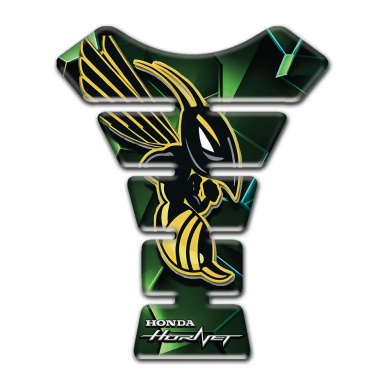 Honda Tank Pad Motorbike Green Black Print and Hornet Logo Style 