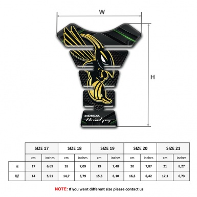Honda Tank Pad Protector Dark Base Hornet Logo 