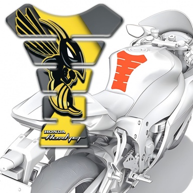 Honda Tank Pad Protector Grey Yellow Print Hornet Logo 