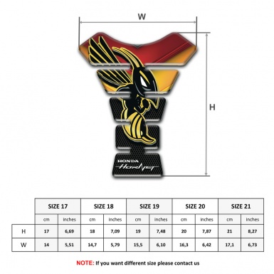 Honda Tank Pad Protector Motorcycle Silicone Sticker Hornet Style 