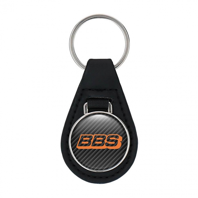 BBS Key Fob Leather Carbon Orange Logo