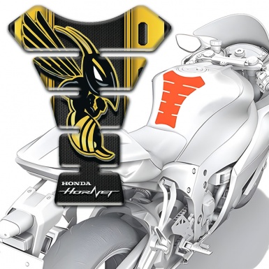 Honda Tank Guard Pads Silicone Sticker Yellow Black Base Hornet Model 