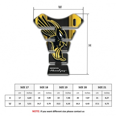 Honda Tank Guard Pads Silicone Sticker Yellow Black Base Hornet Model 