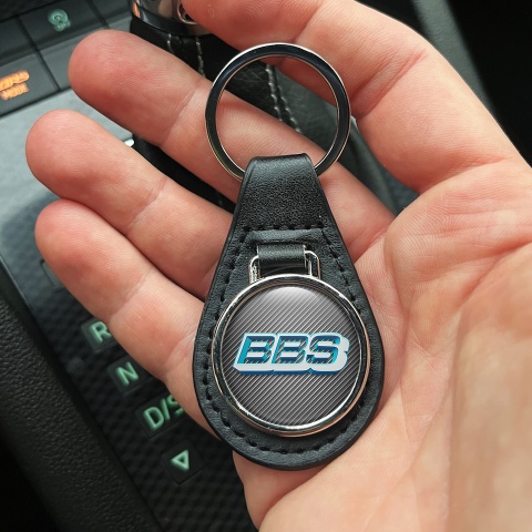 BBS Key Fob Leather Carbon Neon Logo
