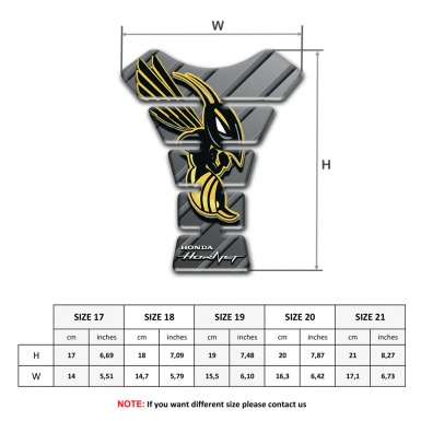 Honda Tank Pad Motorbike Grey Diagonal details design Hornet Logo 
