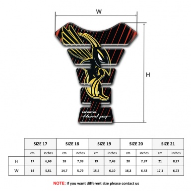 Honda Tank Fuse Black Base with Re Stripes and hornet logo 