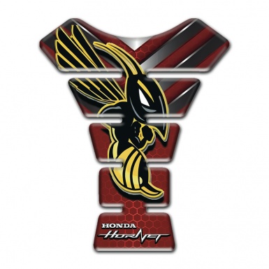 Honda Tank Protector Dark Red with Silver Lines Design Hornet Logo 