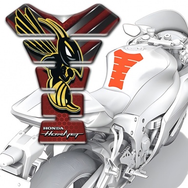 Honda Tank Protector Dark Red with Silver Lines Design Hornet Logo 