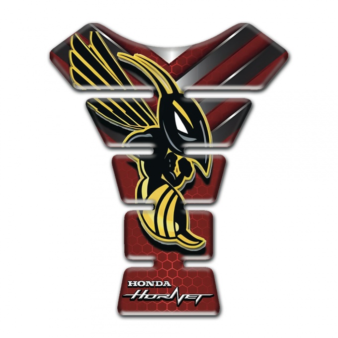 Honda Tank Protector Dark Red with Silver Lines Design Hornet Logo 