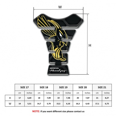 Honda Tank Fuse Hornet Style Center  Silicone Sticker Type 