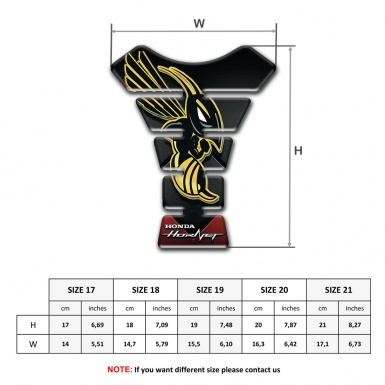 Honda Tank Fuse Black Red Base Print and Hornet Logo Edition 