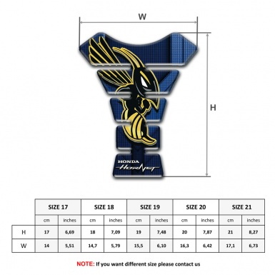 Honda Tank Guard Pads Dark Blue Design Hornet Style 