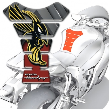 Honda Tank Pad Protector Gray Sails with Red Print Base and Hornet Logo Style 