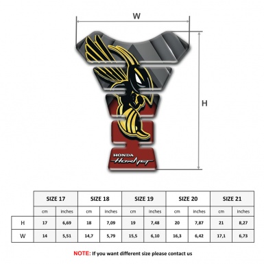 Honda Tank Pad Protector Gray Sails with Red Print Base and Hornet Logo Style 