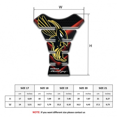 Honda Tank Fuse Logo with Hornet Anti Slip Sticker 