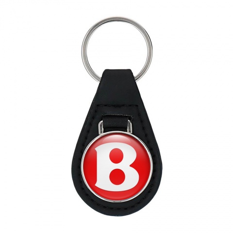 Bentley Leather Keychain Red White Logo