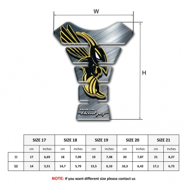 Honda Tank Protector Polished Metal Style Hornet Logo Edition 