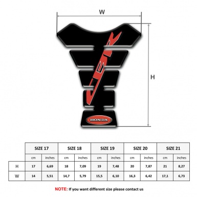 Honda Tank Pad Motorbike CBR Style Black Base 