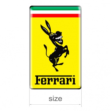 Ferrari Shrek Donkey Domed Badge Emblem Right Side