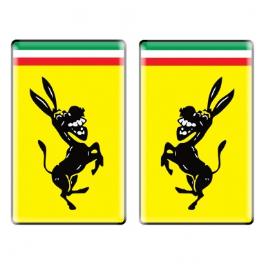 Ferrari Badge Emblem Donkey Logo Left and Right 2 pcs