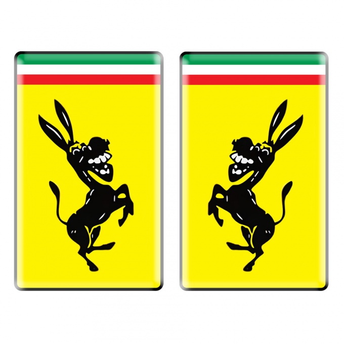 Ferrari Badge Emblem Donkey Logo Left and Right 2 pcs