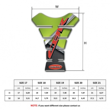 Honda Tank Pad Motorbike Fresh Green Motif Base CBR Logo 