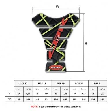 Honda Tank Protector Black Base with Green Lines and CBR Logo 