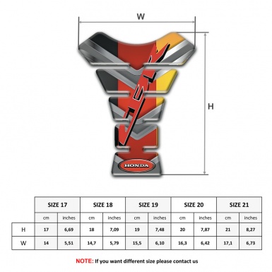 Honda Tank Guard Pads Multicolored Design CBR Style 