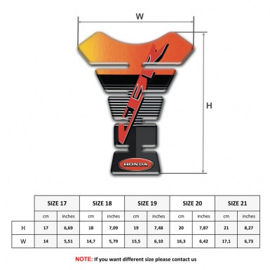 Honda Tank Pad Motorbike Center  Motorcycle Silicone Sticker CBR Edition