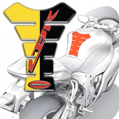 Honda Tank Protector Yellow Black halves Design CBR Logo 
