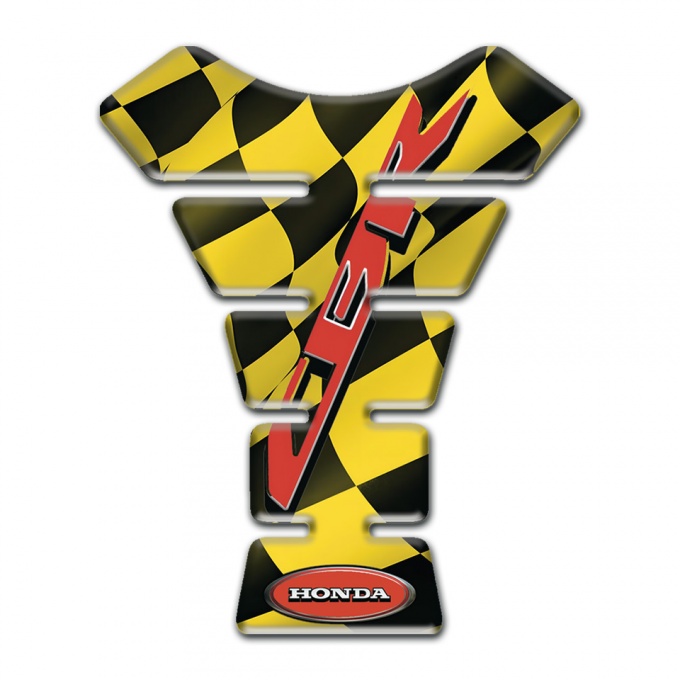 Honda Tank Protector Black Yellow Squares CBR Logo 