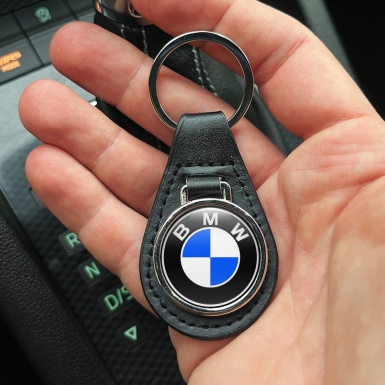 BMW Keyring Holder Leather Navy Classic
