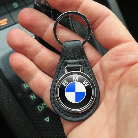 BMW Keyring Holder Leather Navy Classic