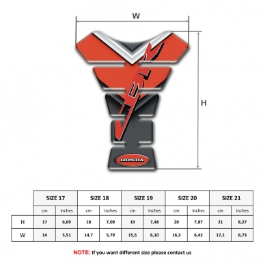Honda Tank Pad Protector Dark Grey with Orange base Print CBR Edition 
