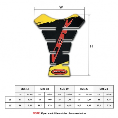 Honda Tank Pad Motorbike Yellow Black paints Base CBR Logo 