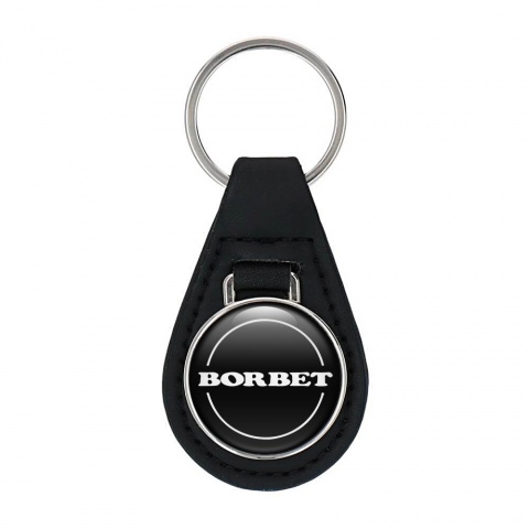 Borbet Key Chain Leather Black White Design