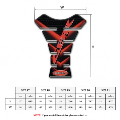 Honda Tank Fuse Red V Shape Design CBR Edition 