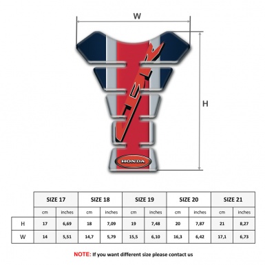 Honda Tank Pad Motorbike Red Cbr Logo Silicone Sticker 